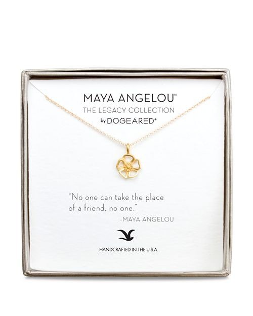 Maya Angelou Legacy Collection "No One Can Take the Place of a Friend..." Necklace, 16"