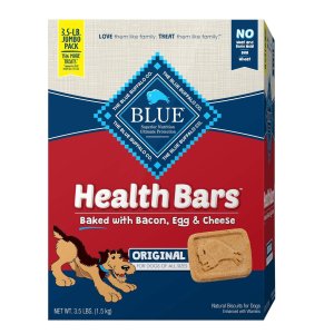 Blue Buffalo Health Bars Natural Crunchy Dog Treats Biscuits, Bacon, Egg & Cheese 56-oz Box