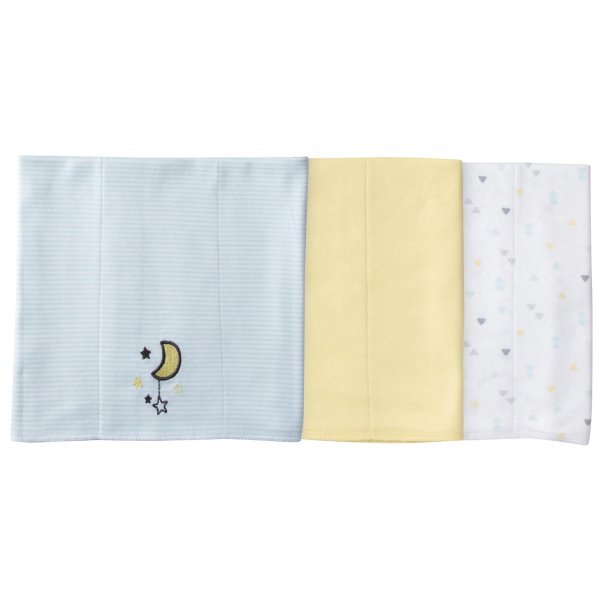 3-Pack Neutral Elephant Knit Burp Cloths