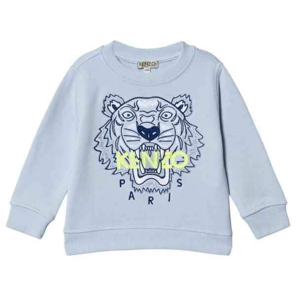 Pale Blue Embroidered Tiger Sweatshirt | AlexandAlexa