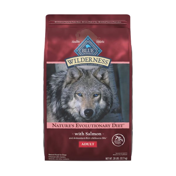 Blue Wilderness Plus Wholesome Grains Natural Adult High Protein Salmon Dry Dog Food, 28 lbs. | Petco