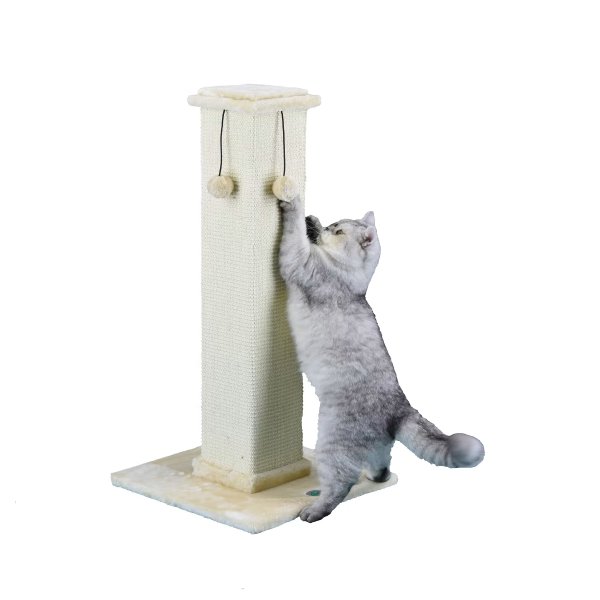 Beige Cat Scratching Post, 35" H