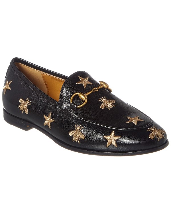 Jordaan Bees & Stars Embroidered Leather Loafer