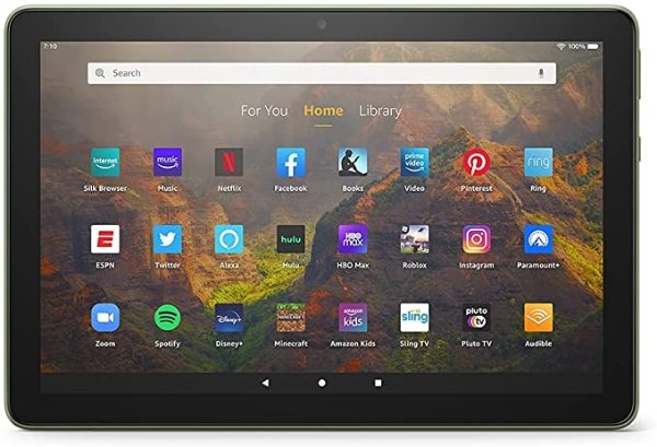 Fire HD 10 tablet, 10.1", 1080p Full HD, 32 GB, latest model (2021 release), Olive