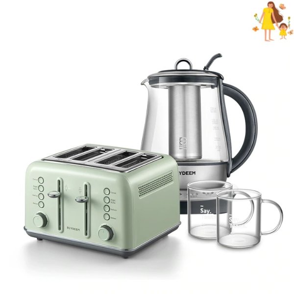 多士炉DT640（三色）+K2423（煮茶器）+Saytea泡茶杯*2