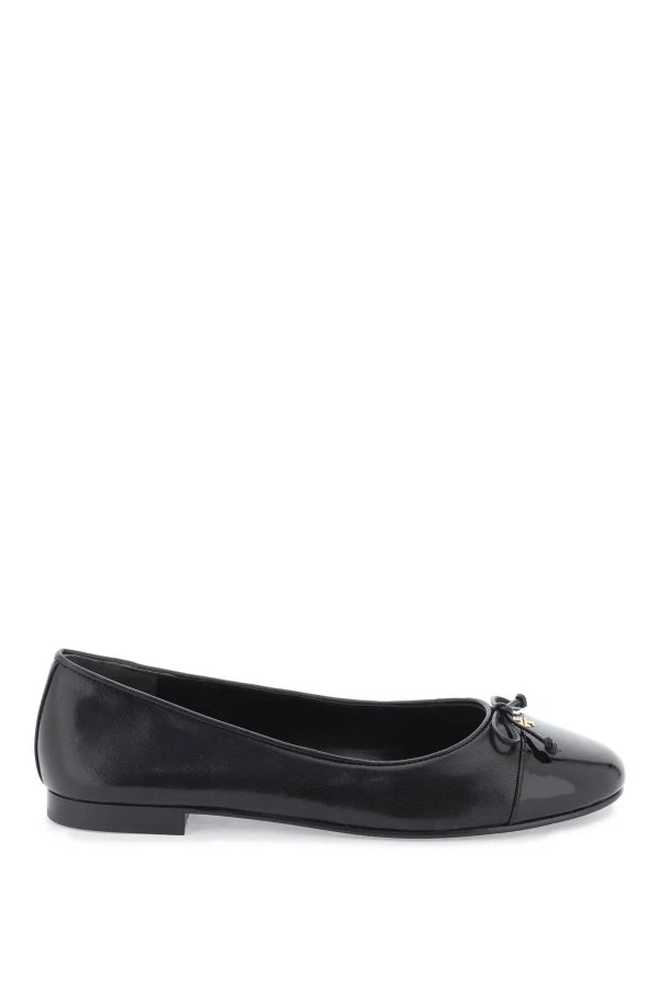 ballet flats with patent leather toe