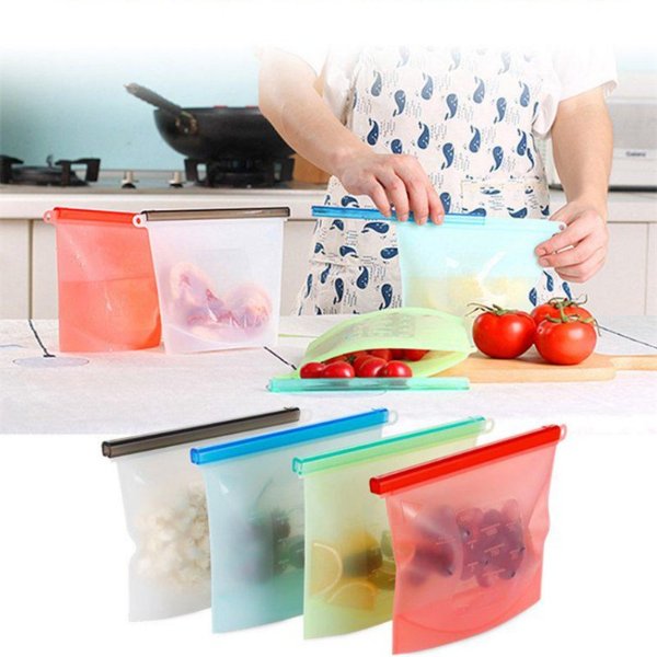 Reusable Silicone Food Storage Bags FDA approved BPA Free