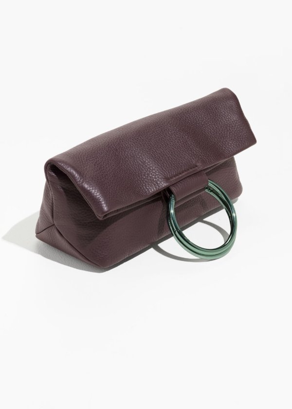 Ring Fold-Over Clutch - Burgundy - Clutches - & Other Stories US