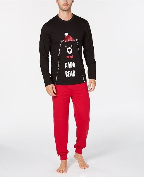 Matching Men's Papa Bear Pajama Set, Created for Macy's