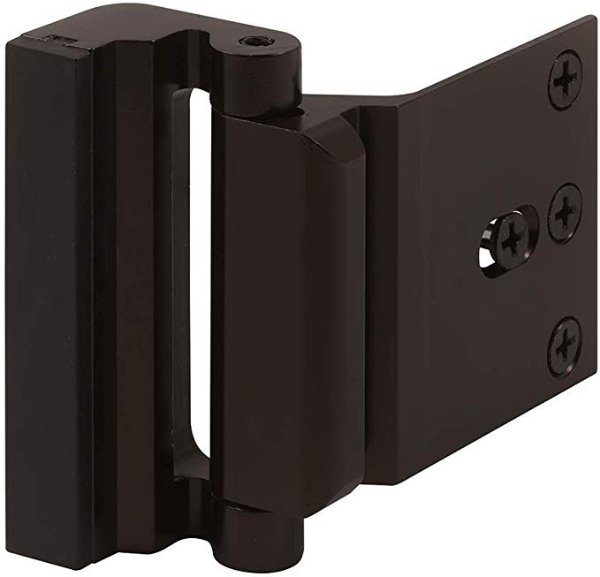 Bronze U 11126 Door Reinforcement Lock – Add Extra, High Security to Your Home and Prevent Unauthorized Entry – 3” Stop, Aluminum Construction Anodized Finish