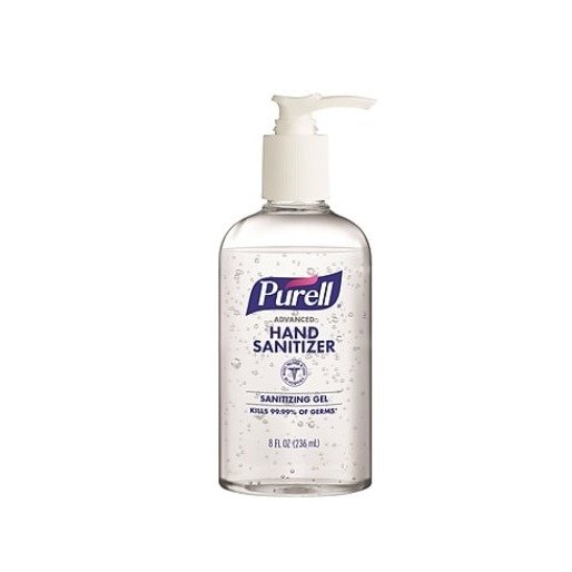 Purell Advanced Antimicrobial Gel Hand Sanitizer, 8 oz., 12/Carton