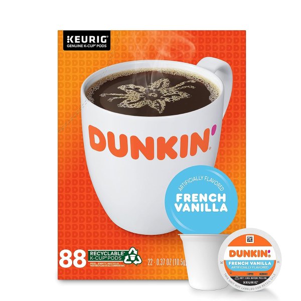 French Vanilla Flavored Coffee, 88 Keurig K-Cup Pods
