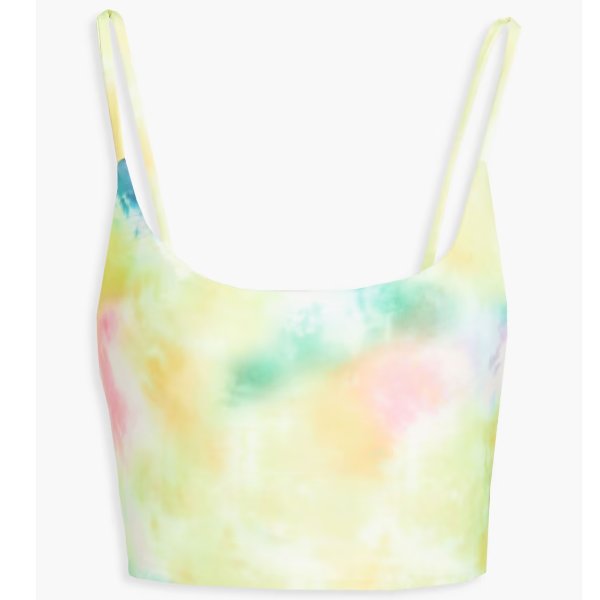 Penny cropped tie-dyed stretch-jersey top