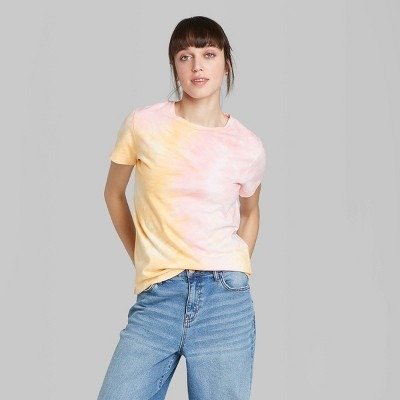 Women's Short Sleeve Tie-Dye T-Shirt - Wild Fable™ Pink