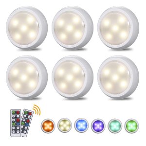 Dealmoon Exclusive: Tomshine LED Puck Lights with 2 Remote Control, 6 Pack