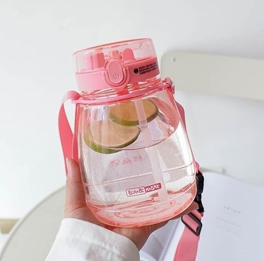 Pink Cute Water Bottles, Upgrade 45oz Water Bottles, Photo Artifact with Shoulder Strap, Suitable for Travel