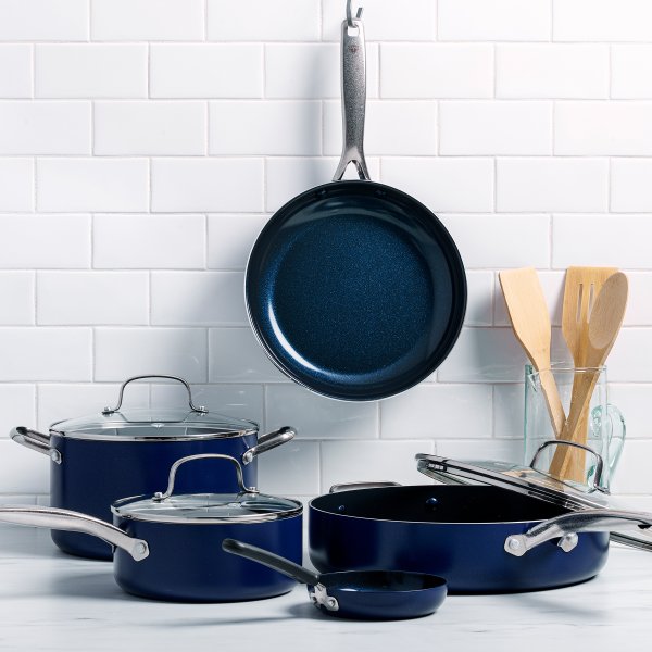Blue Limited Edition Nonstick Ceramic 11-Piece Cookware Set