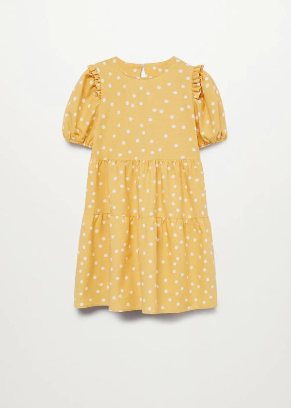 Short polka-dot dress - Girls | MANGO OUTLET USA