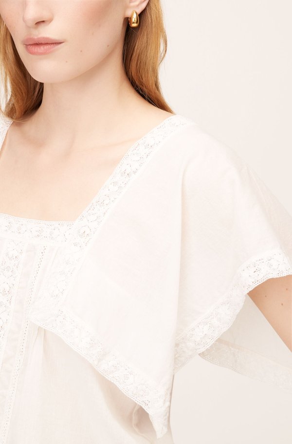Lace-Insert Top | Rebecca Taylor