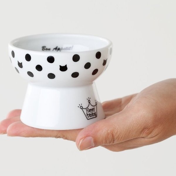 Raised Cat Mini Treats Bowl, Polka-Dot - Chewy.com