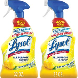 Lysol All Purpose Cleaner, Lemon Breeze, 32 oz, Pack of 2