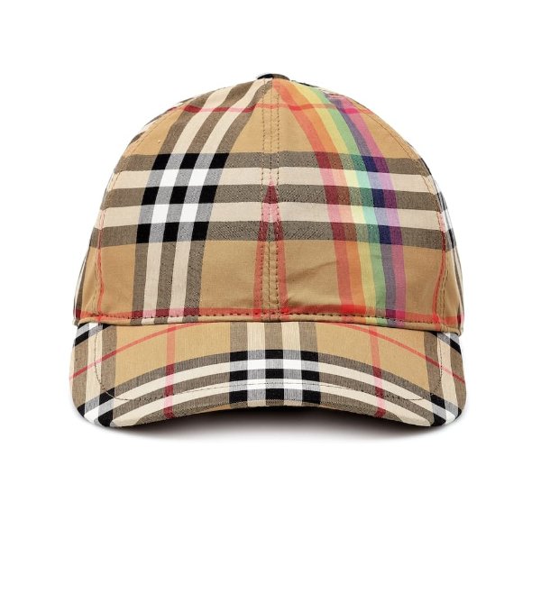 彩虹格纹帽子