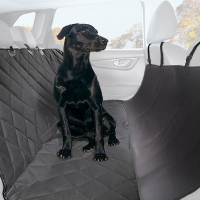Plush Paws Products Quilted Hammock Car Seat Cover, Black, Regular