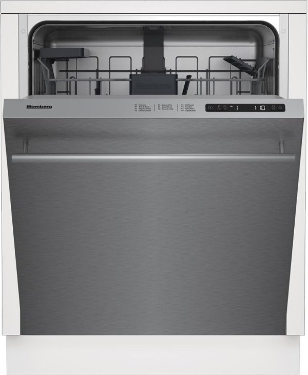 Blomberg DW51600SS 24 Inch Fully Integrated Built In Dishwasher with 14 Place Settings, 6 Wash Cycles, 48 dBA Silence Level, Allin1 Tablet Function, Brushless DC™ Motor, ProCare, RapidClean, DMFS Overflow Protection, ADA Compliant and ENERGY STAR Certified: Stainless Steel