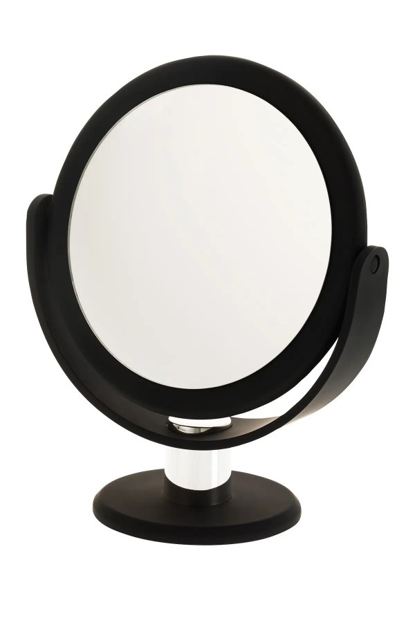 Soft Touch Round Vanity Mirror - Black