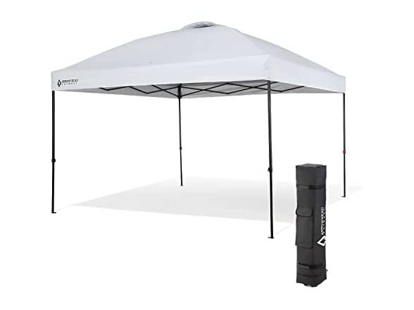 ARROWHEAD 10'x10' (v2.0) Pop-Up Canopy & Instant Shelter, Easy One Person Setup, Adjustable Height, Wheeled Carry Bag, Guide Ropes & Stakes Included