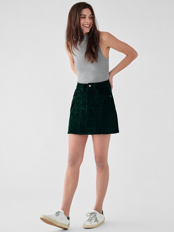 Georgia High Rise Skirt | Pine Green