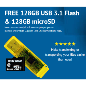 Micro Center 128GB microSD + 128GB USB 闪存盘