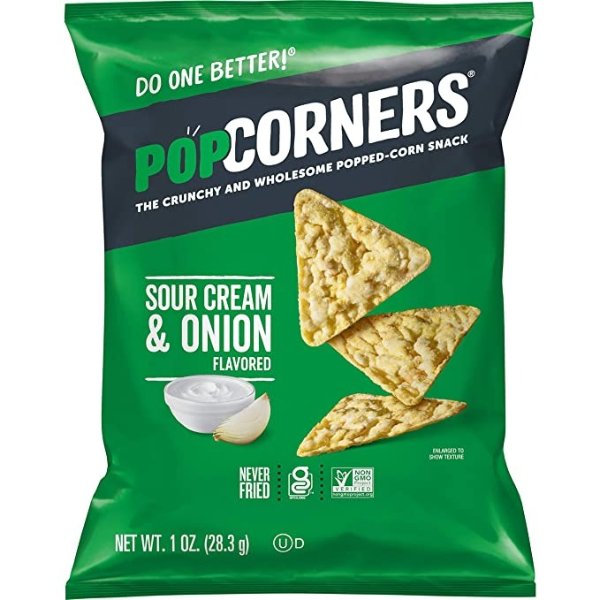 Snacks Gluten Free Chips, Sour Cream and Onion Flavor, Pack of 20