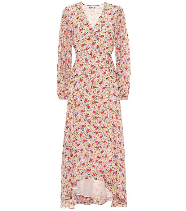 Exclusive to Mytheresa – floral georgette wrap dress