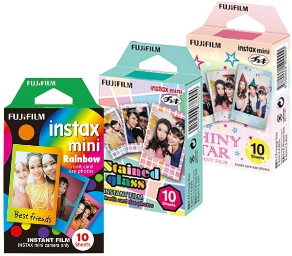 Instax Mini Film Rainbow - Staind Glass - Shiny Star Film -10 Sheets X 3 Assort (Taketori Store Original Goods with Instructions)
