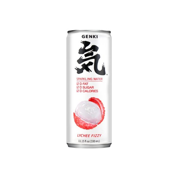 Genki Sparkling Water Lychee Flavor Cans 330ml