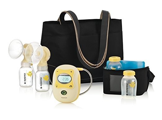 Freestyle Mobile Double Electric Breast Pump, Hands Free Breast Pump, Digital Display with Memory Button, Rechargeable Battery, Lightweight, 2 Sizes of Breast Shields