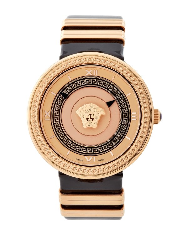 VELC00318 Rose Gold-Tone & Black Watch