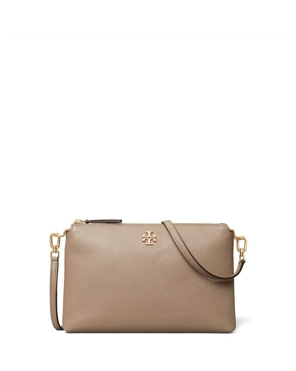 Kira Pebbled Leather Top-Zip Crossbody Bag