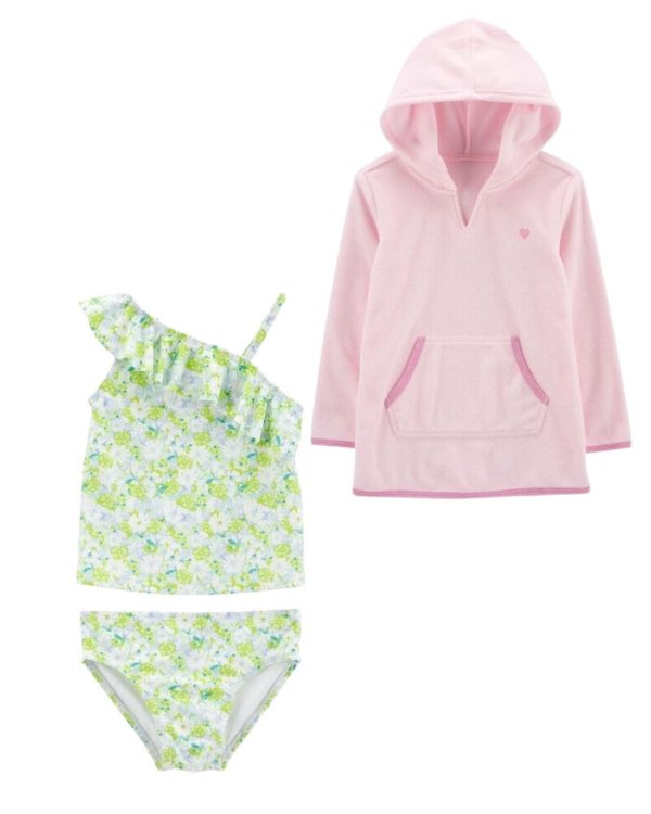 Toddler 3-Piece Swimsuit and Cover-Up Set