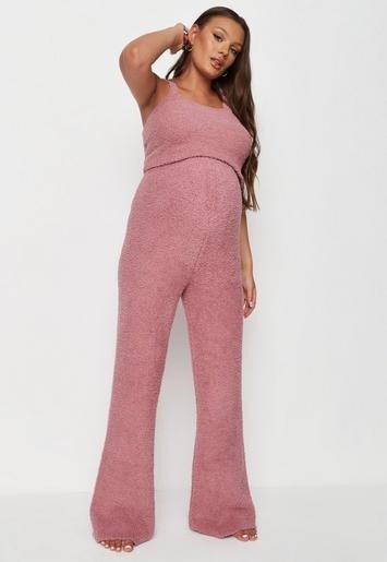 Missguided - Rose Maternity Wide Leg Cosy Knit Pants