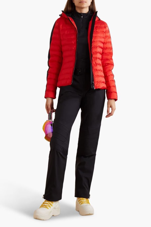 Paloma striped quilted hooded ski jacket