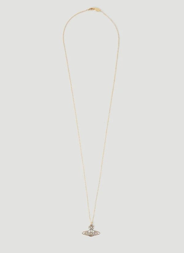 Thin Lines Flat Orb Pendant Necklace in Gold