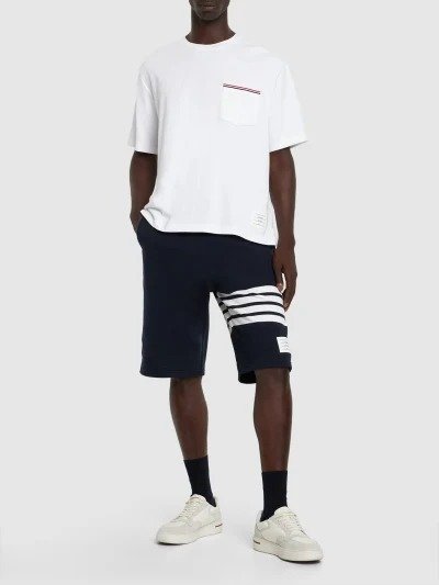Cotton jersey t-shirt w/ striped trim