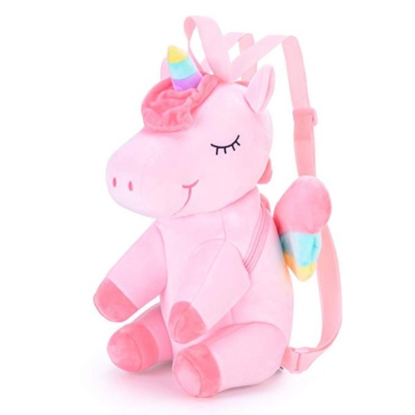 Unicorn Backpack for Girls Kids Backpack Plush Toy Gifts for Kids Baby Napkins Bag Snack backpack Pink 13 Inches