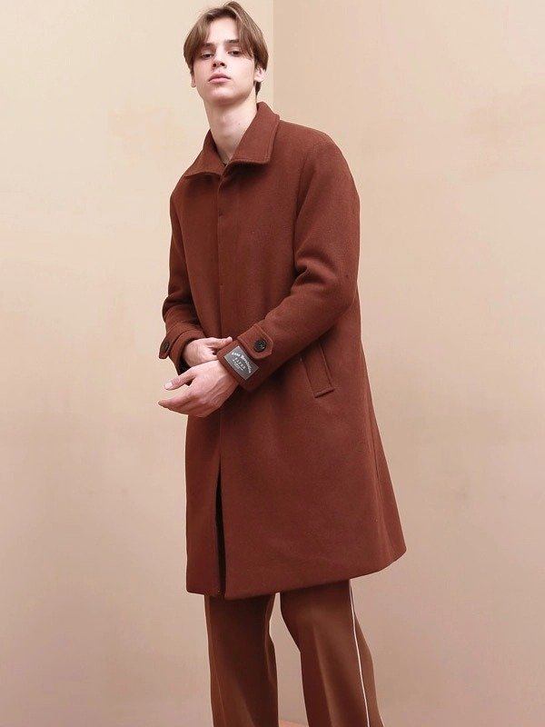 [Unisex] Watson Robe Wool Single Coat Brown