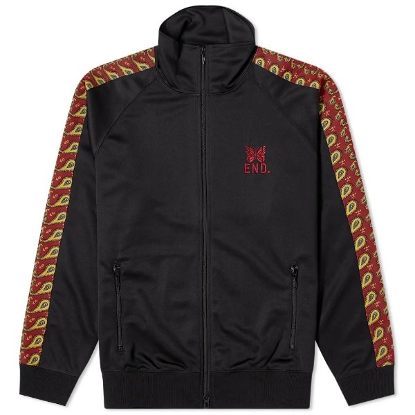 END. x Needles Track Jacket 'Paisley'Black Poly Smooth