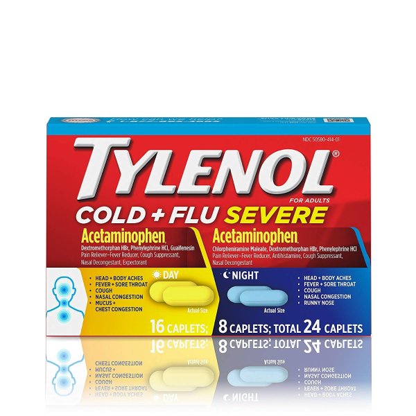Cold + Flu Severe Day/Night Caplets, 24 Count