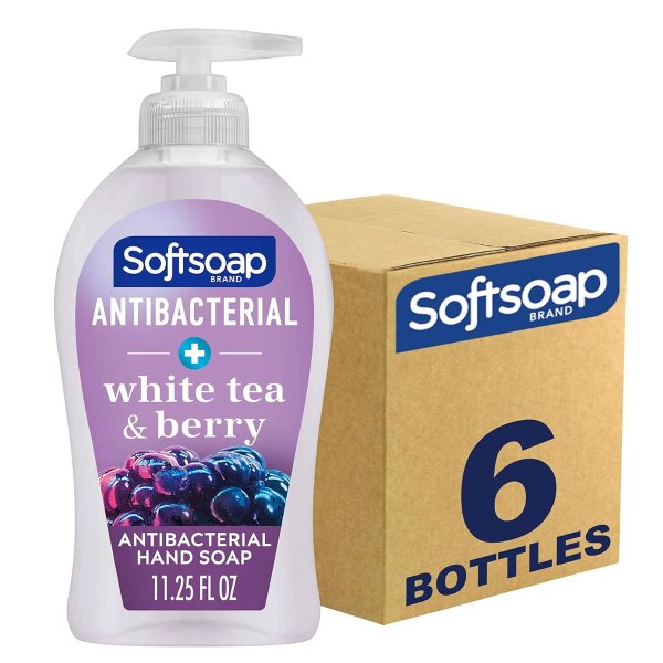 Softsoap 抗菌洗手液 白茶莓果香  11.25 oz 6瓶