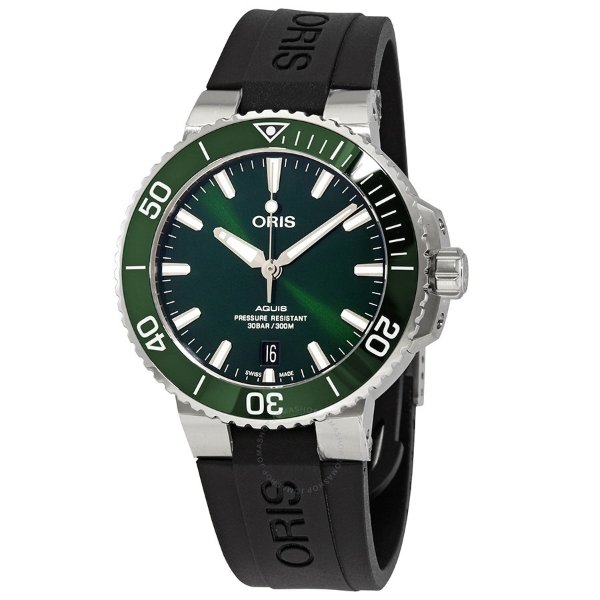 Aquis Date Automatic Green Dial Men's Watch 01 733 7732 4157-07 4 21 64FC